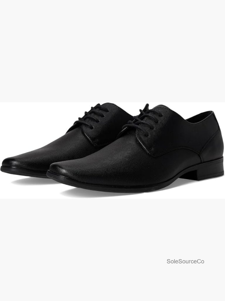Men's Leather Lace-Up Oxford Dress Shoes, Cushioned Insole, Flexible Sole